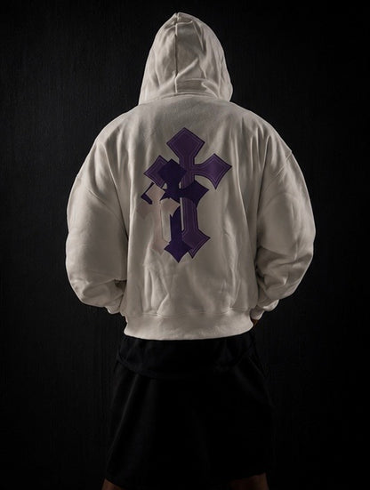 TooShadha zip-up hoodie (purple and black) silk in hood